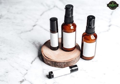 skin care bottles and oils